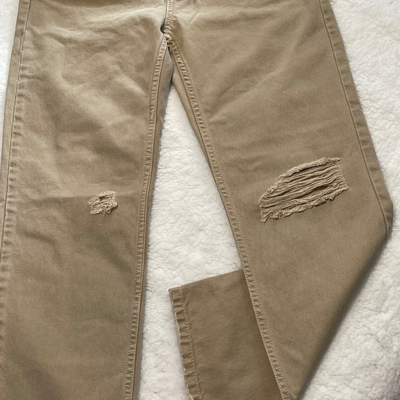 Free people tan ripped jeans - Picture 2 of 4